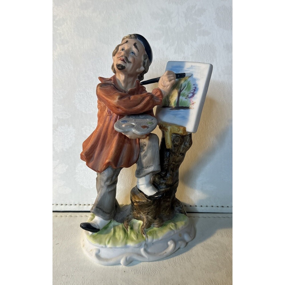 Lefton Artist Painting Frenchman En Plein Air Japan